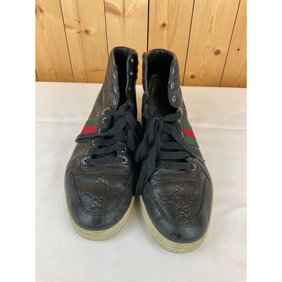 Gucci Signature Flag Hi Top Men's Shoes, Size 7 - Picture 2 of 7